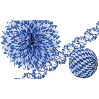 Deko Set "Bayern" Bay Raute weiß/blau