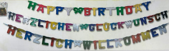 Buchstabengirlande verschiedene Ausführungen