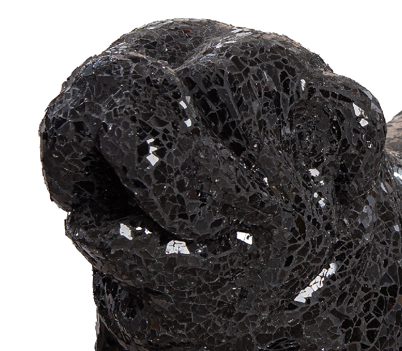 Figur Bulldogge "Black Disco" stehend mit angelegten Ohren