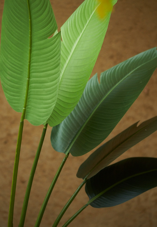 Textil Strelizien Fächer Baum mit 9 Blättern