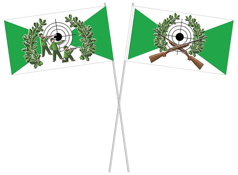 Papier-Fähnchen an 40cm Polystyrolstab (verschiedene Motive)