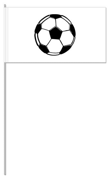 Papier-Fähnchen an 40cm Polystyrolstab (Fußball)