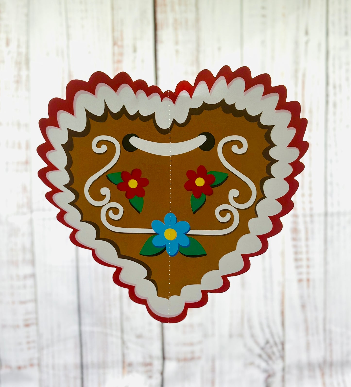 Papiergirlande hängend "Tracht Herren" rot/weiß