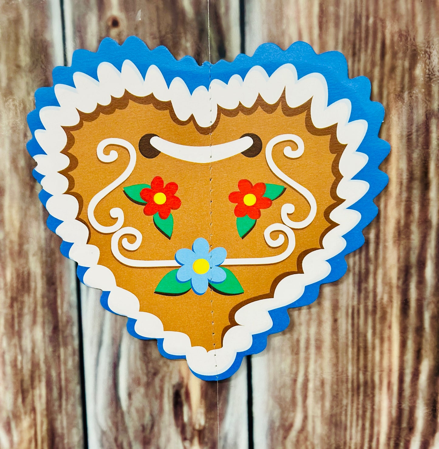 Papiergirlande hängend "Tracht Damen" weiß/blau