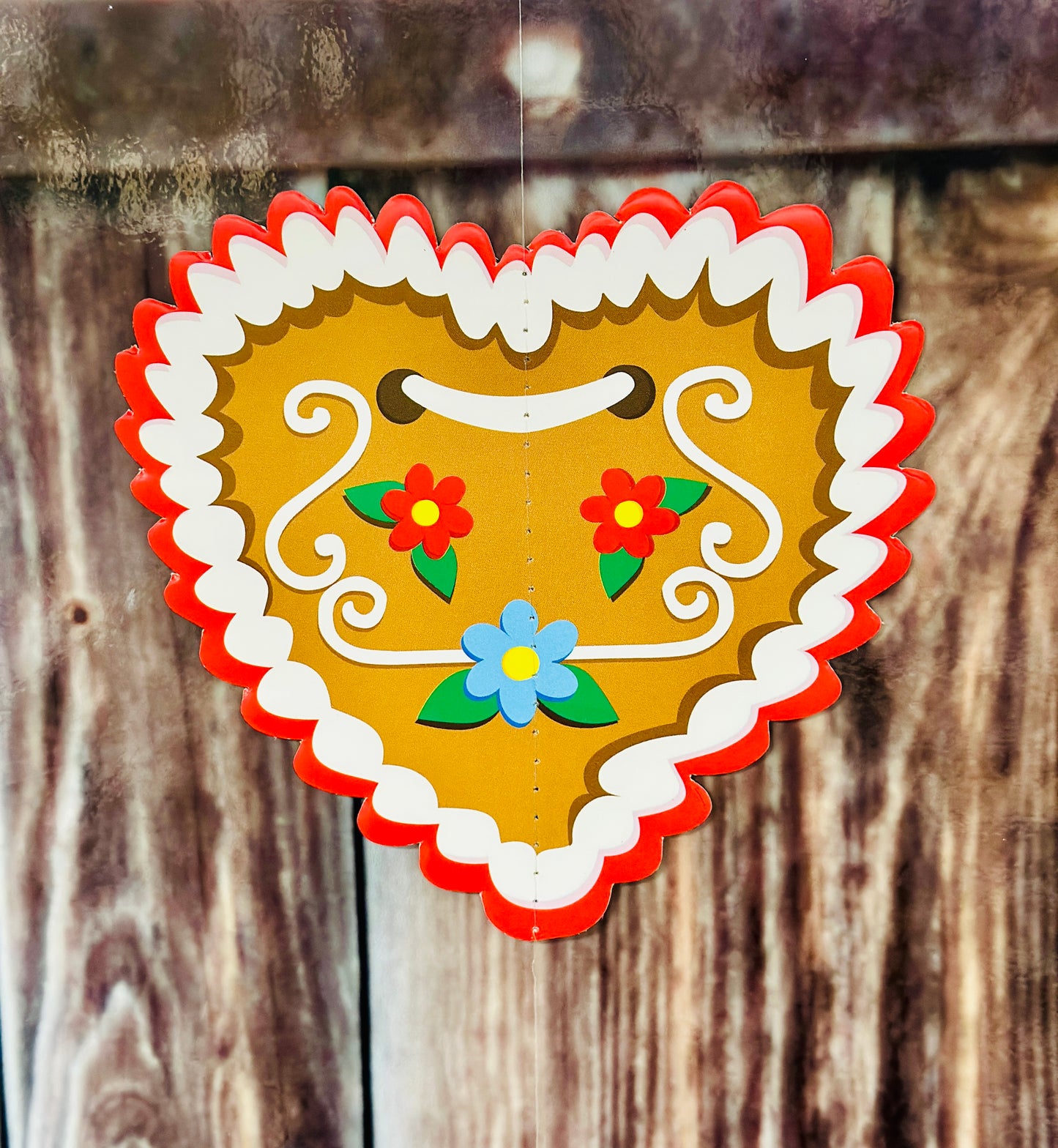 Papiergirlande hängend "Tracht Damen" rot/weiß