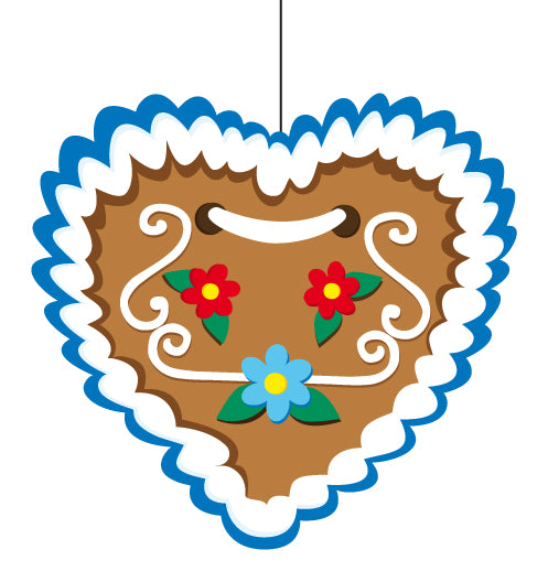 Papiergirlande hängend "Tracht Herren" weiß/blau