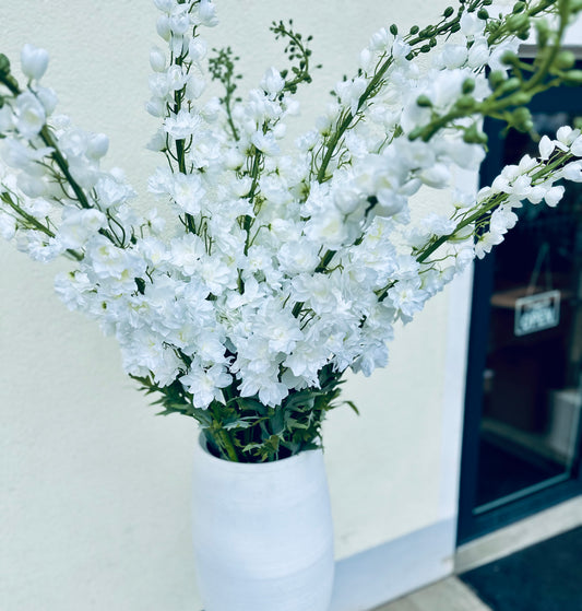 Textil Delphinium Blüte XL, weiß