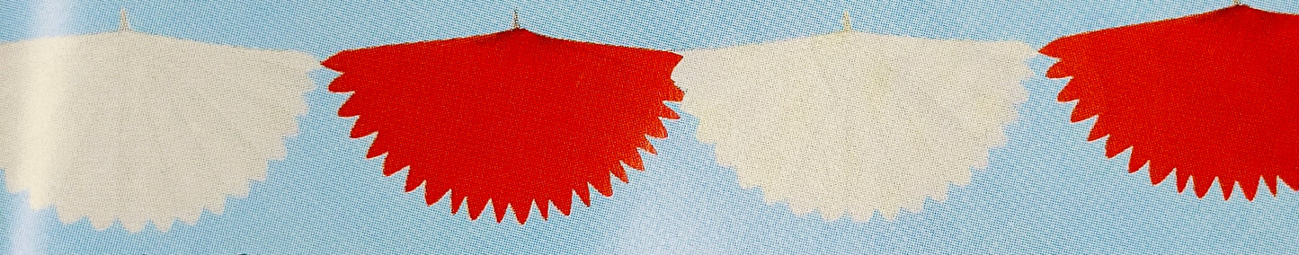 Papier Fächergirlande halbseitig (6 x 16 cm)