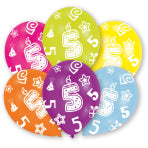 Latexluftballon Geburstag bunt mit Zahlen 1 - 9
