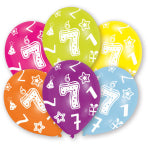 Latexluftballon Geburstag bunt mit Zahlen 1 - 9