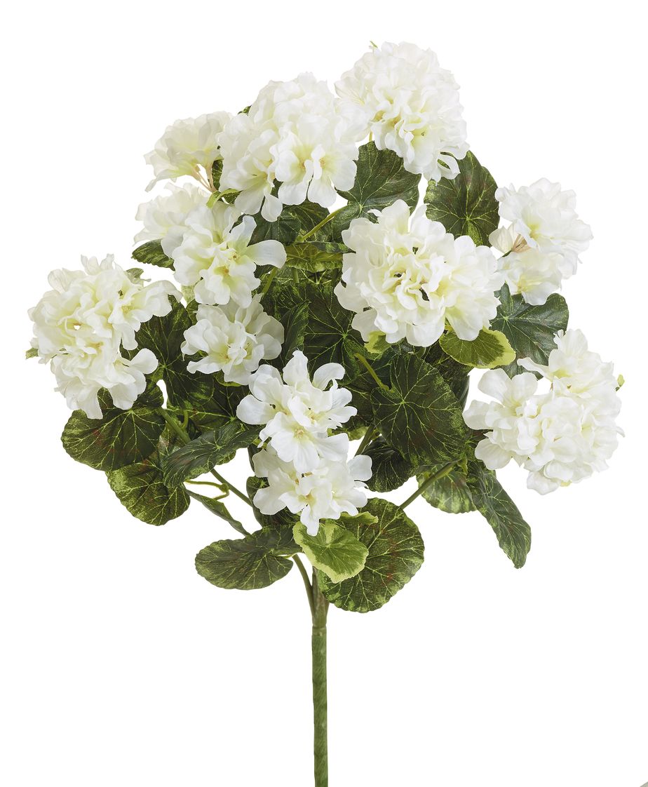 Textil Geranienbusch weiß (ca. 45 cm)