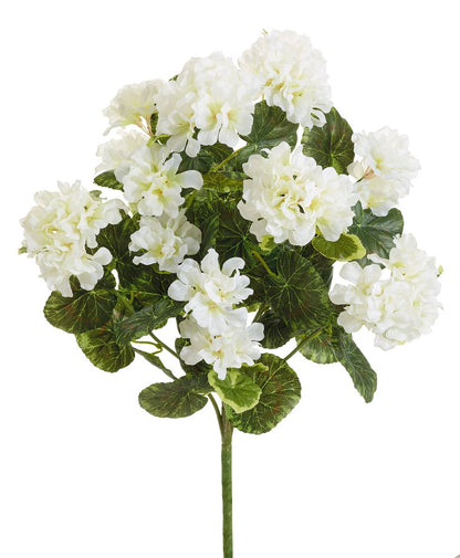 Textil Geranienbusch weiß (ca. 45 cm)