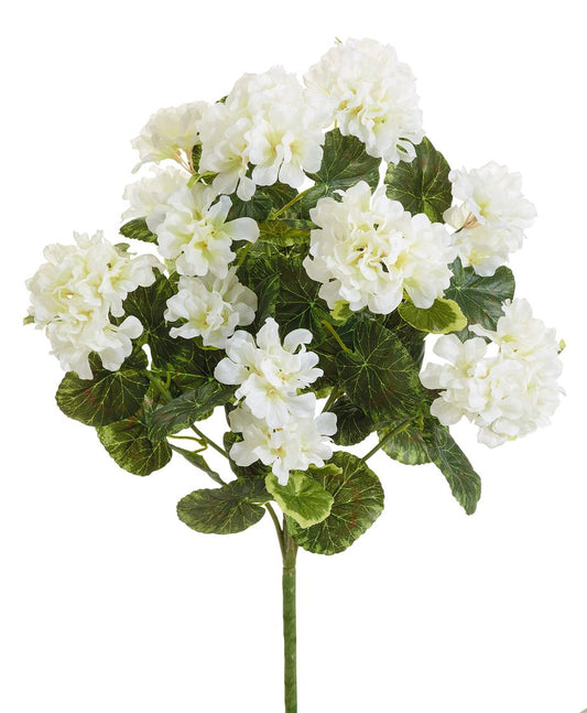 Textil Geranienbusch weiß (ca. 45 cm)