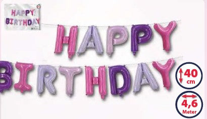 Folienballon Schriftzug "Happy Birthday"