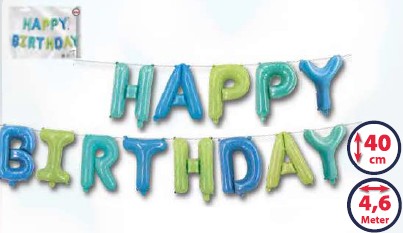 Folienballon Schriftzug "Happy Birthday"