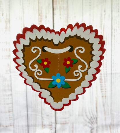 Papiergirlande hängend "Tracht Herren" rot/weiß