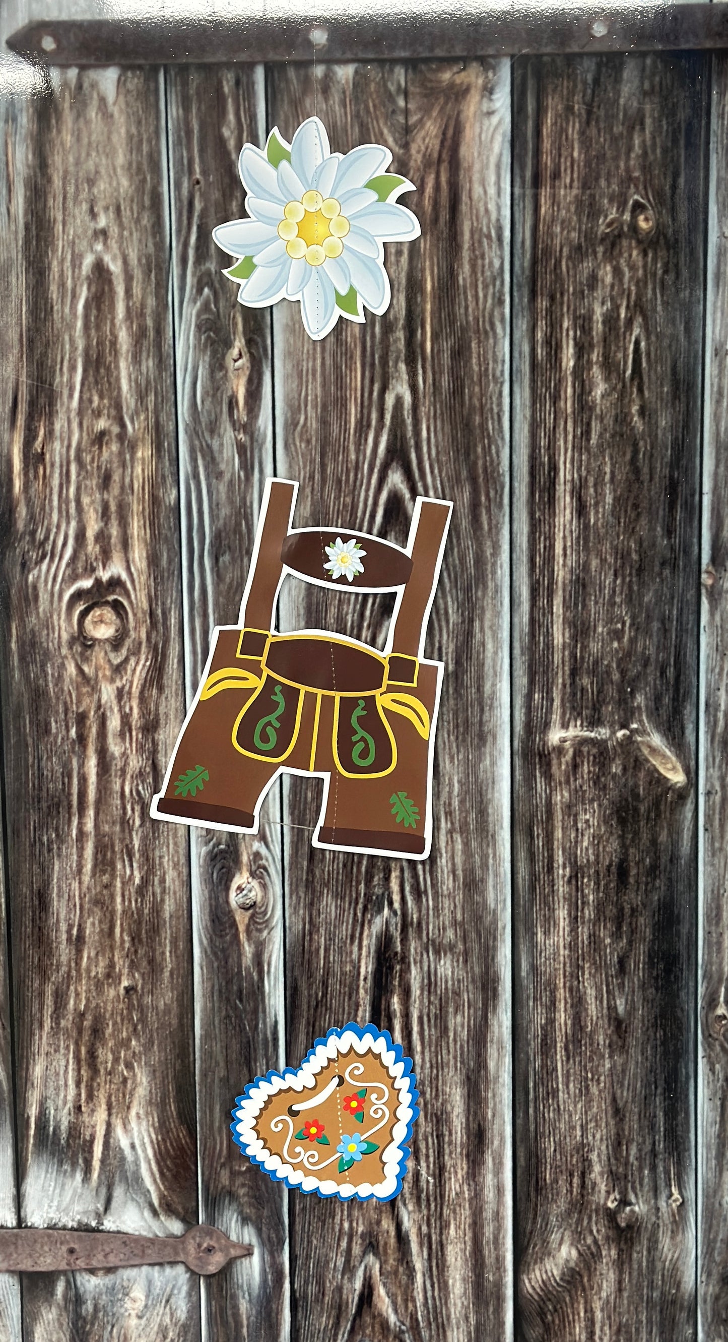 Papiergirlande hängend "Tracht Herren" rot/weiß