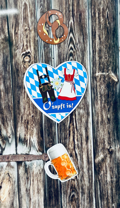 Papiergirlande hängend "Ozapft is" Herz