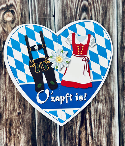 Papiergirlande hängend "Ozapft is" Herz