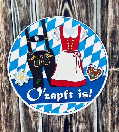 Papiergirlande hängend "Ozapft is" Rund