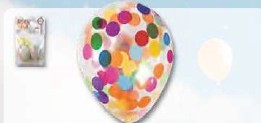 Luftballon "Konfetti" á 9 Stück; Latex