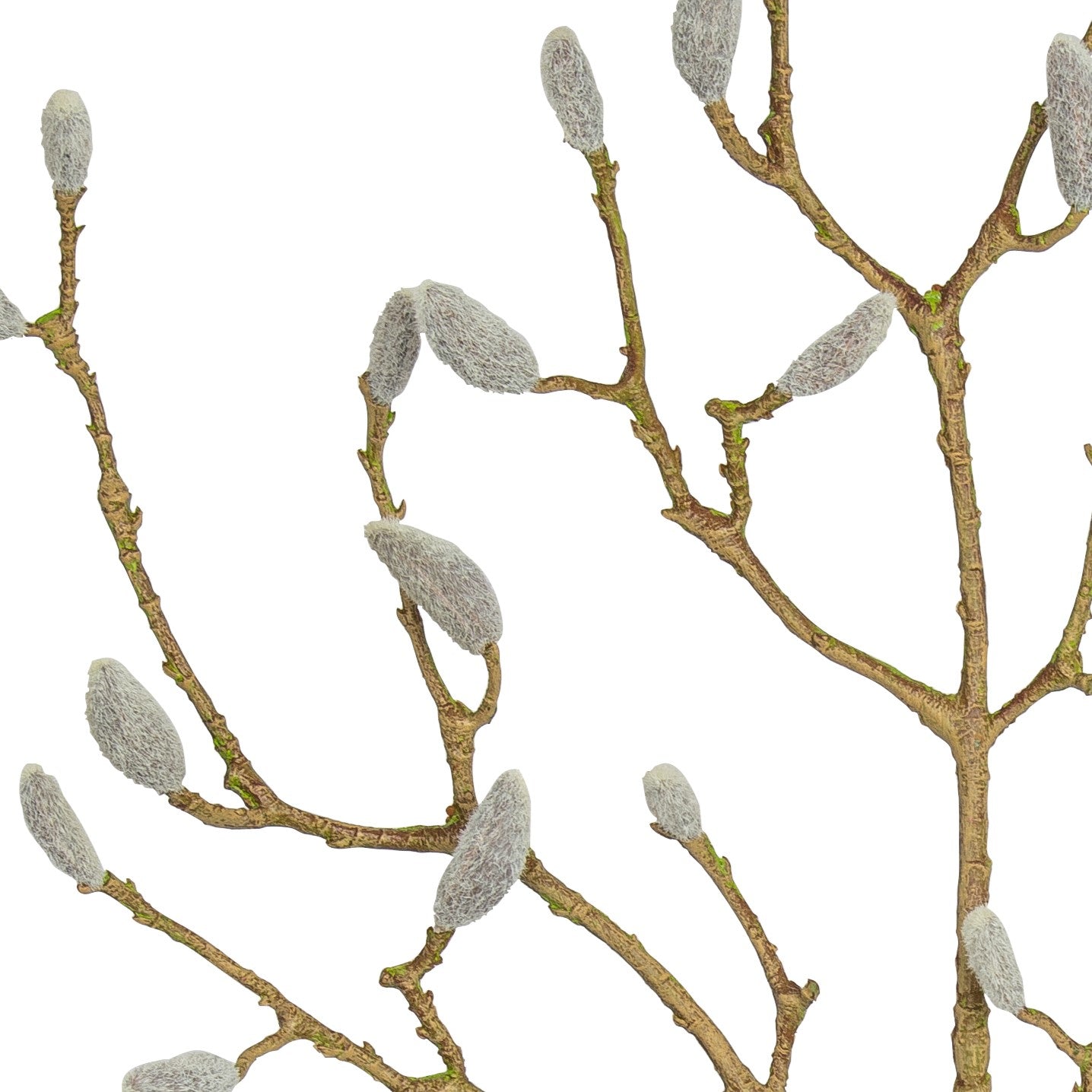 Textil Magnolienknospen Zweig 3-fach