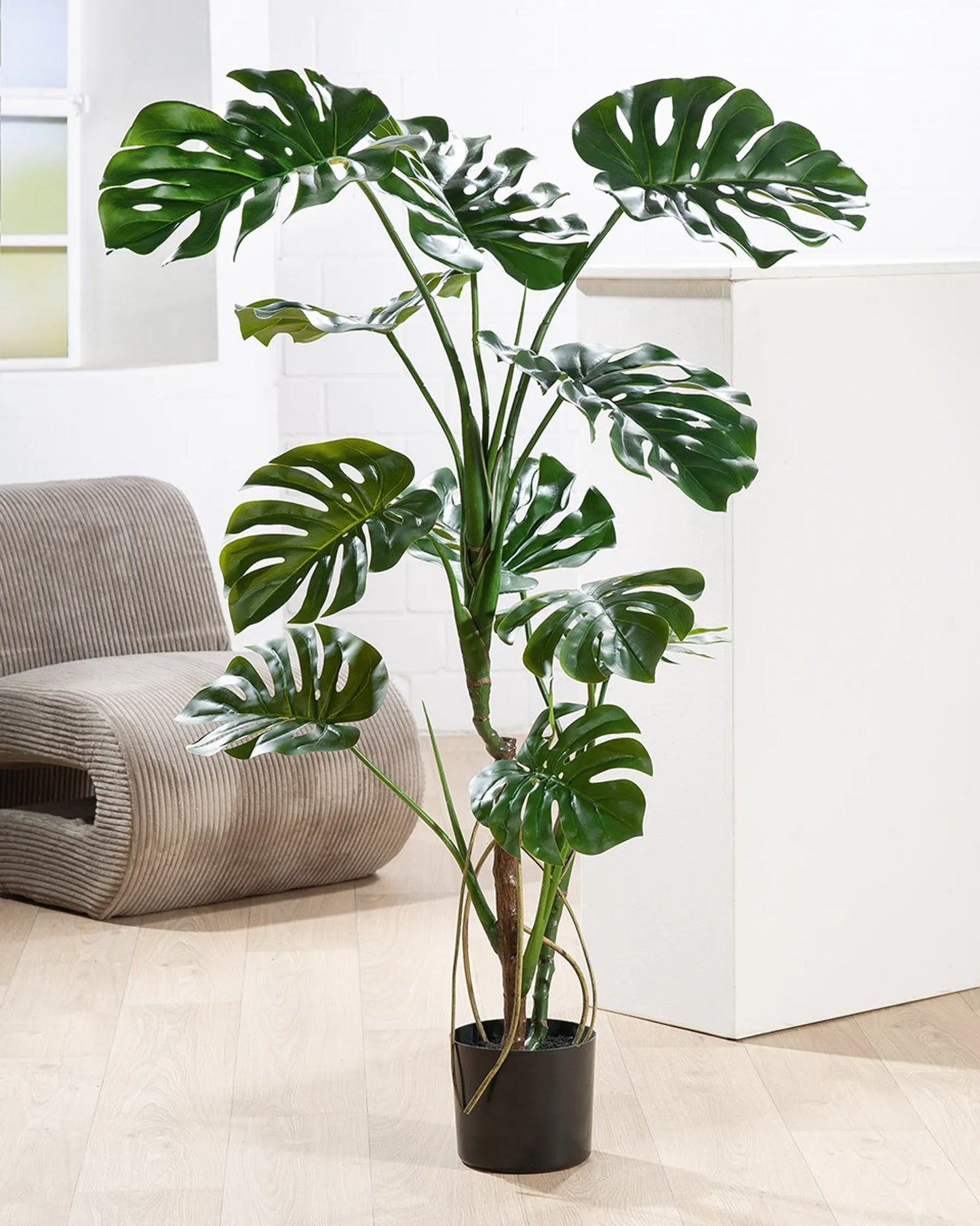 Textil Monstera, grün, ca. 10 Blätter