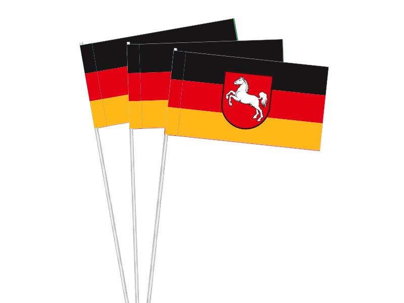Papier-Fähnchen an 40 cm Polystyrolstab (Bundesländer)