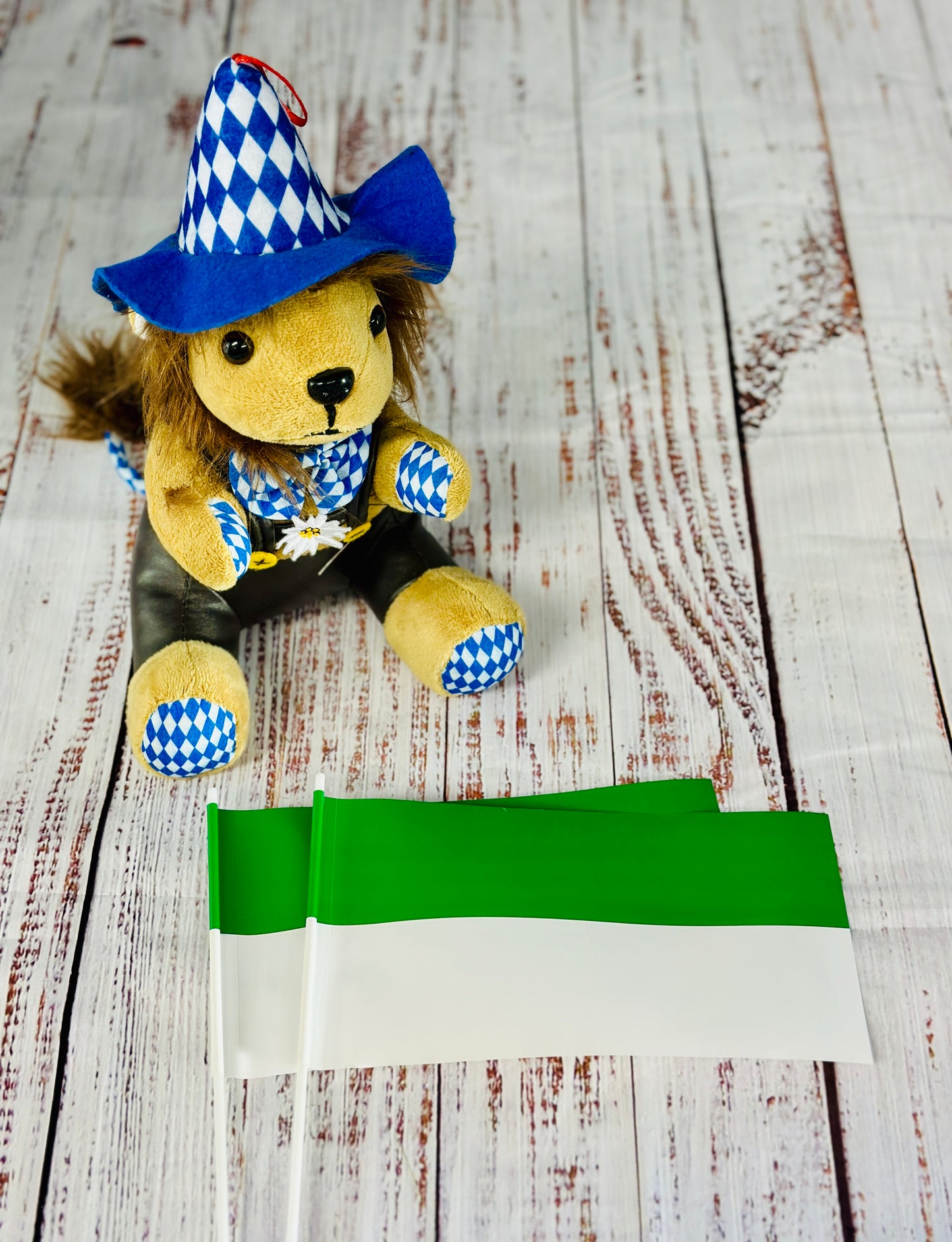 Papier-Fähnchen an 40 cm Polystyrolstab (zweifarbig)