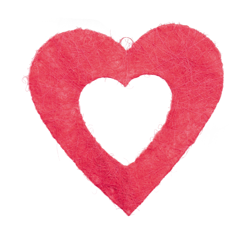 Hänger Kontur-Herz aus Sisal