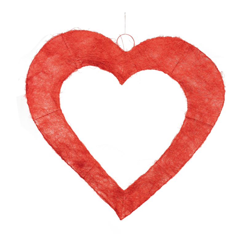 Hänger Kontur-Herz aus Sisal