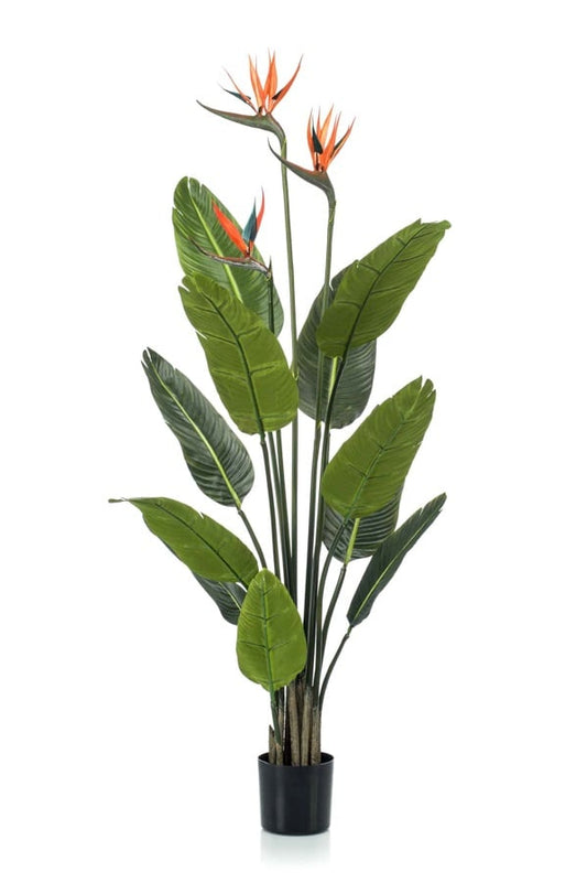 Textil Strelizien Baum mit 3 Blüten