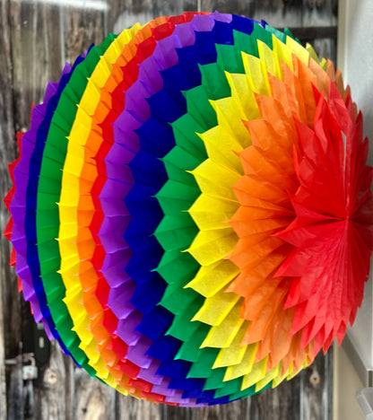 Papier Wabenball „Regenbogen" (ca. 75 cm Durchmesser)
