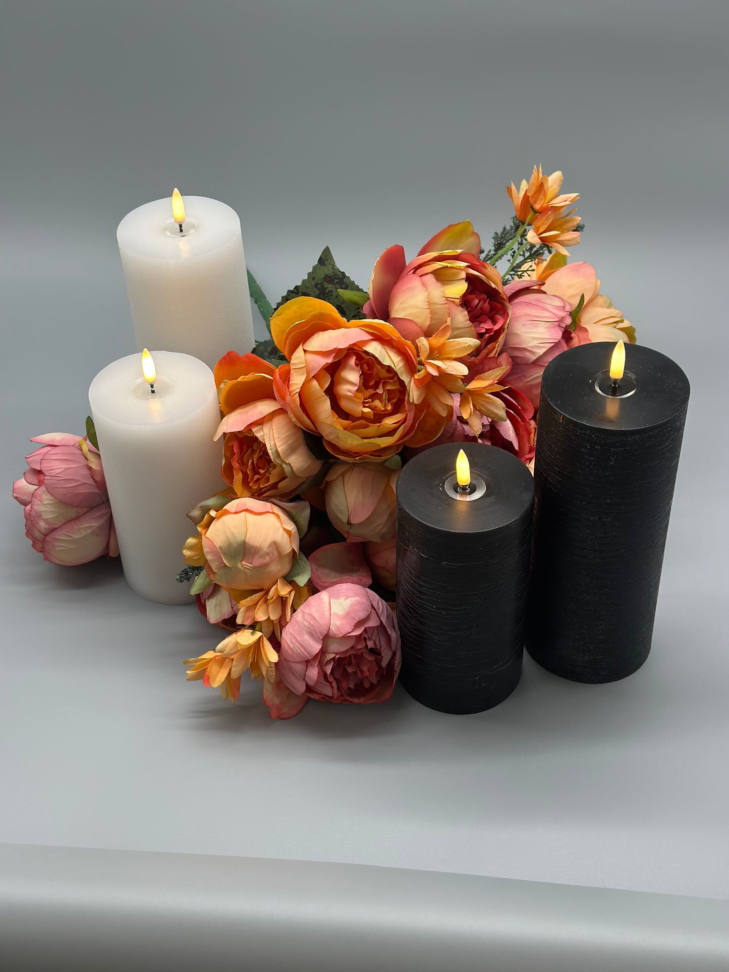 LED-Stumpenkerze Rustikal „melted" (7,8 x 15 cm)