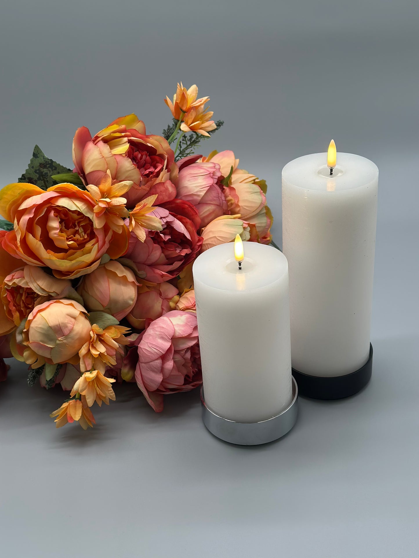 LED-Stumpenkerze Rustikal „melted" (7,8 x 15 cm)