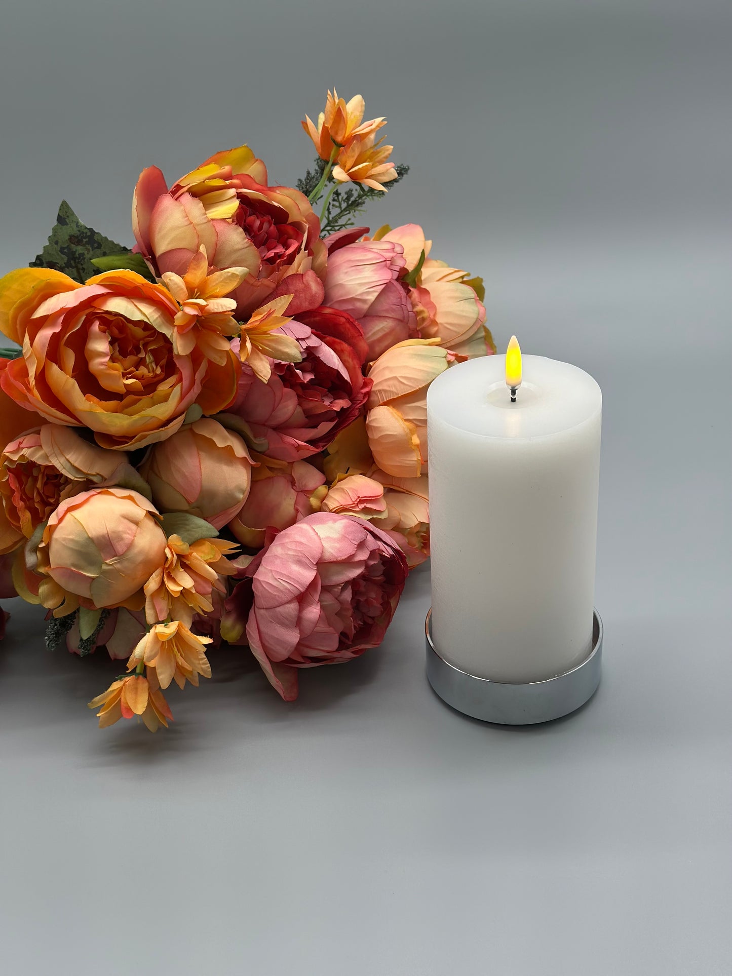 LED-Stumpenkerze Rustikal „melted" (7,8 x 15 cm)