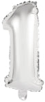 ABVERKAUF Zahlenluftballon Silber (66 cm)